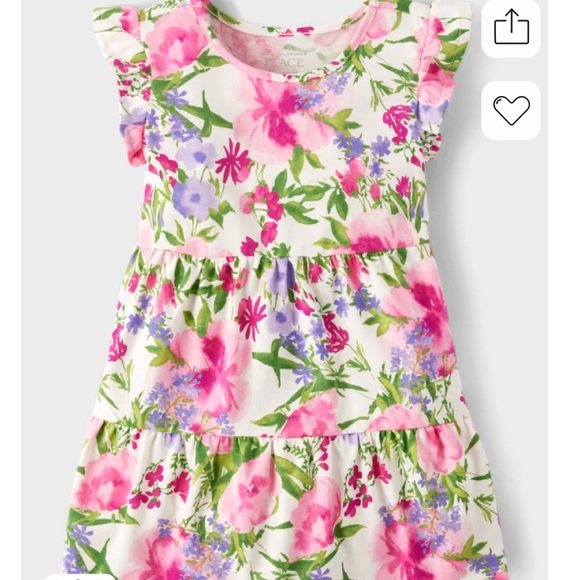 Girls Floral Tiered Everyday Dress short sleeve ruffle dress size 18-24 months - Picture 3 of 9